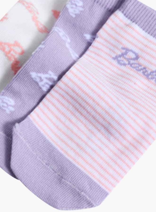 Barbie عبوة من 5 جوارب للفتيات بطول الكاحل مطبوعة - Image 4